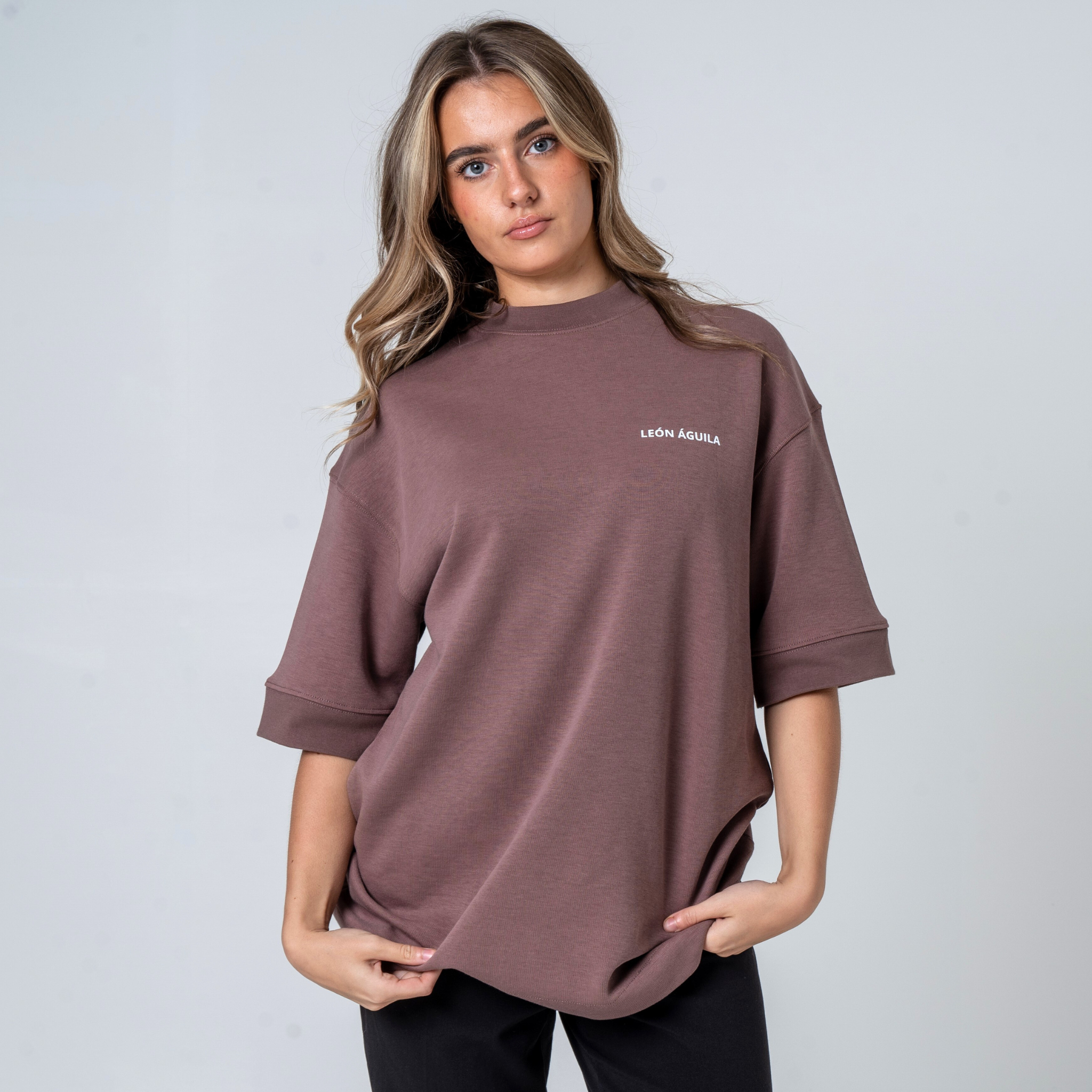 Brown Oversized T-Shirt with print Woman