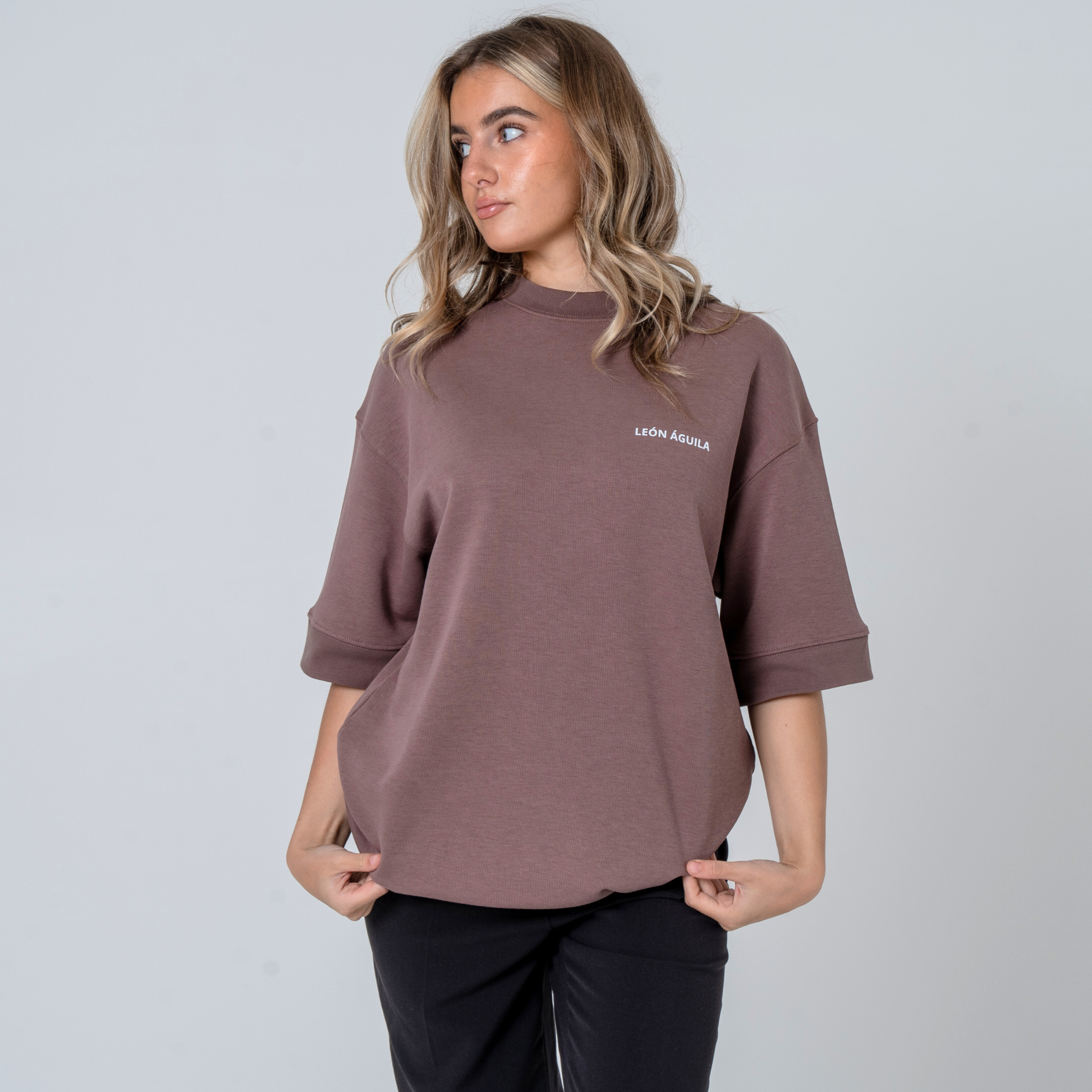 Brown Oversized T-Shirt with print Woman