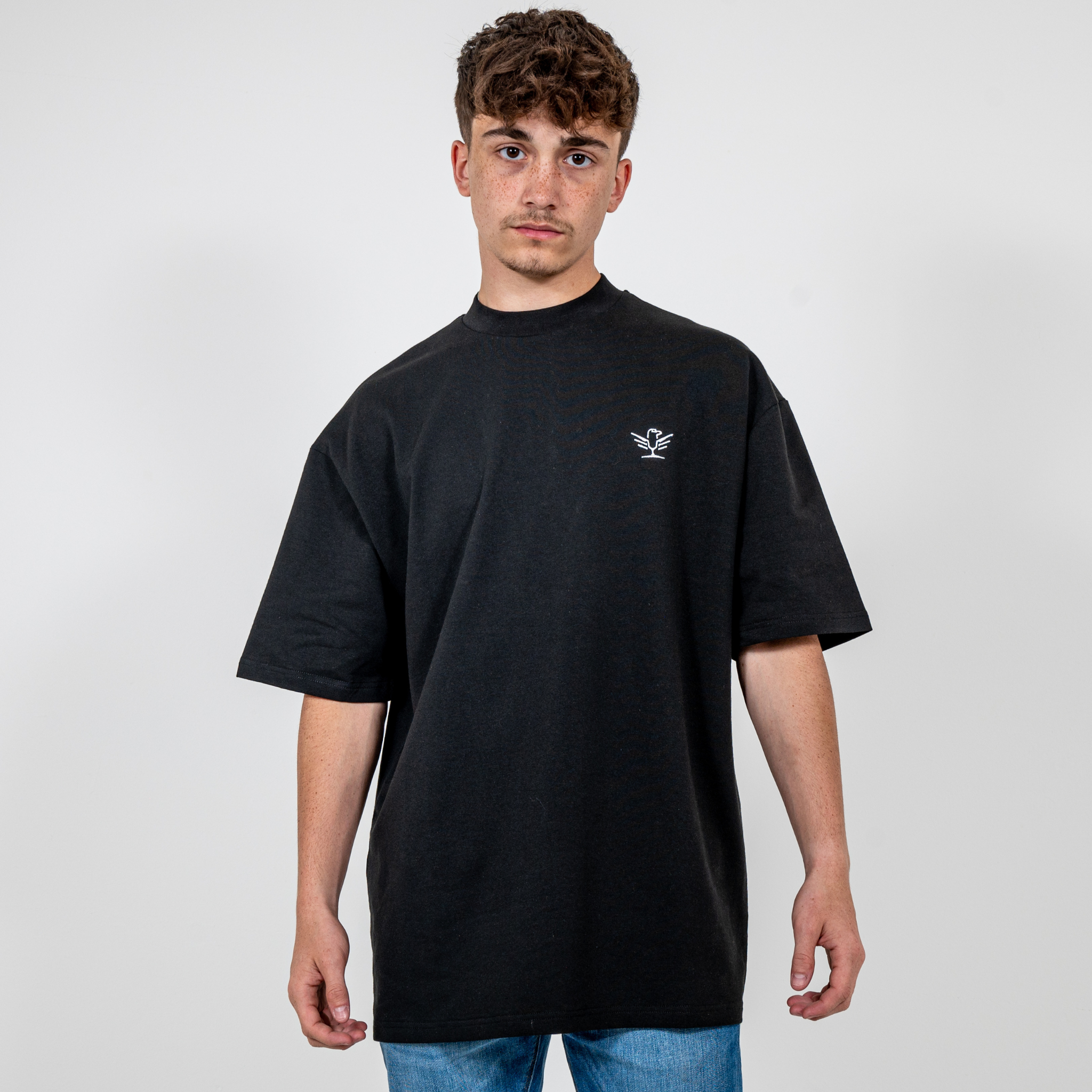 Black Embroidered Oversized T-shirt