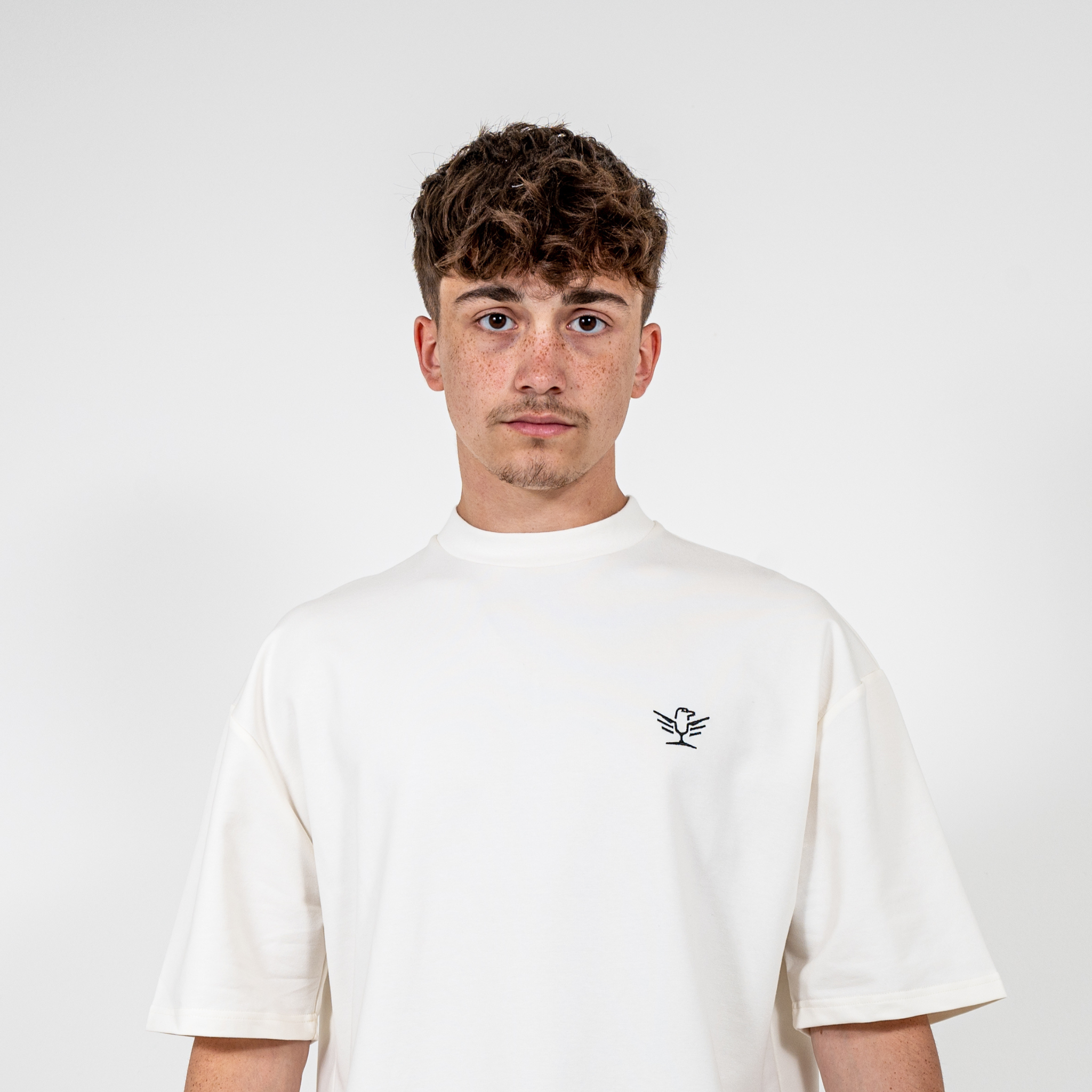 Cream Embroidered Oversized T-shirt